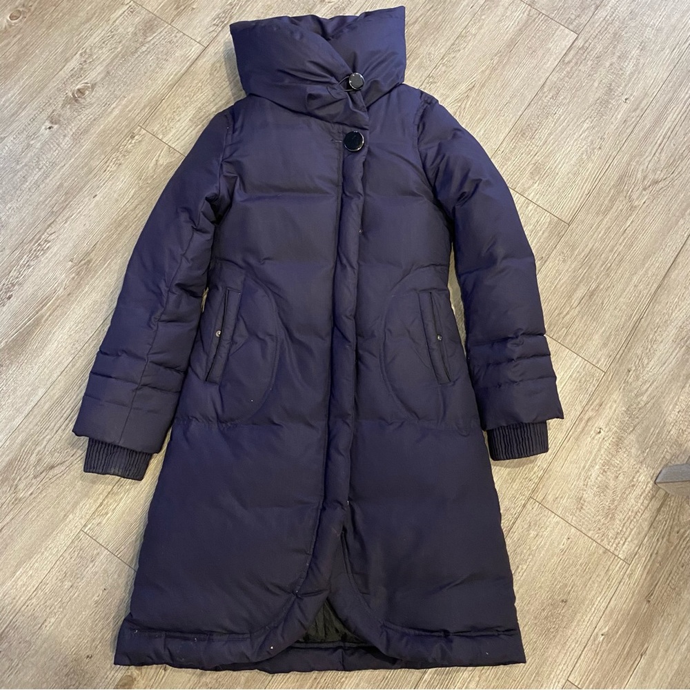 Soia and Kyo asymmetric purple down coat